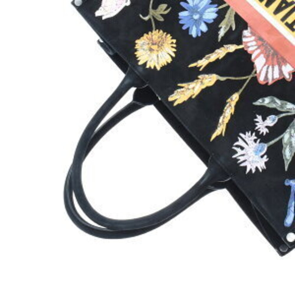 Christian Dior Book Tote Black Multicolor Suede Bag - Picture 3 of 9